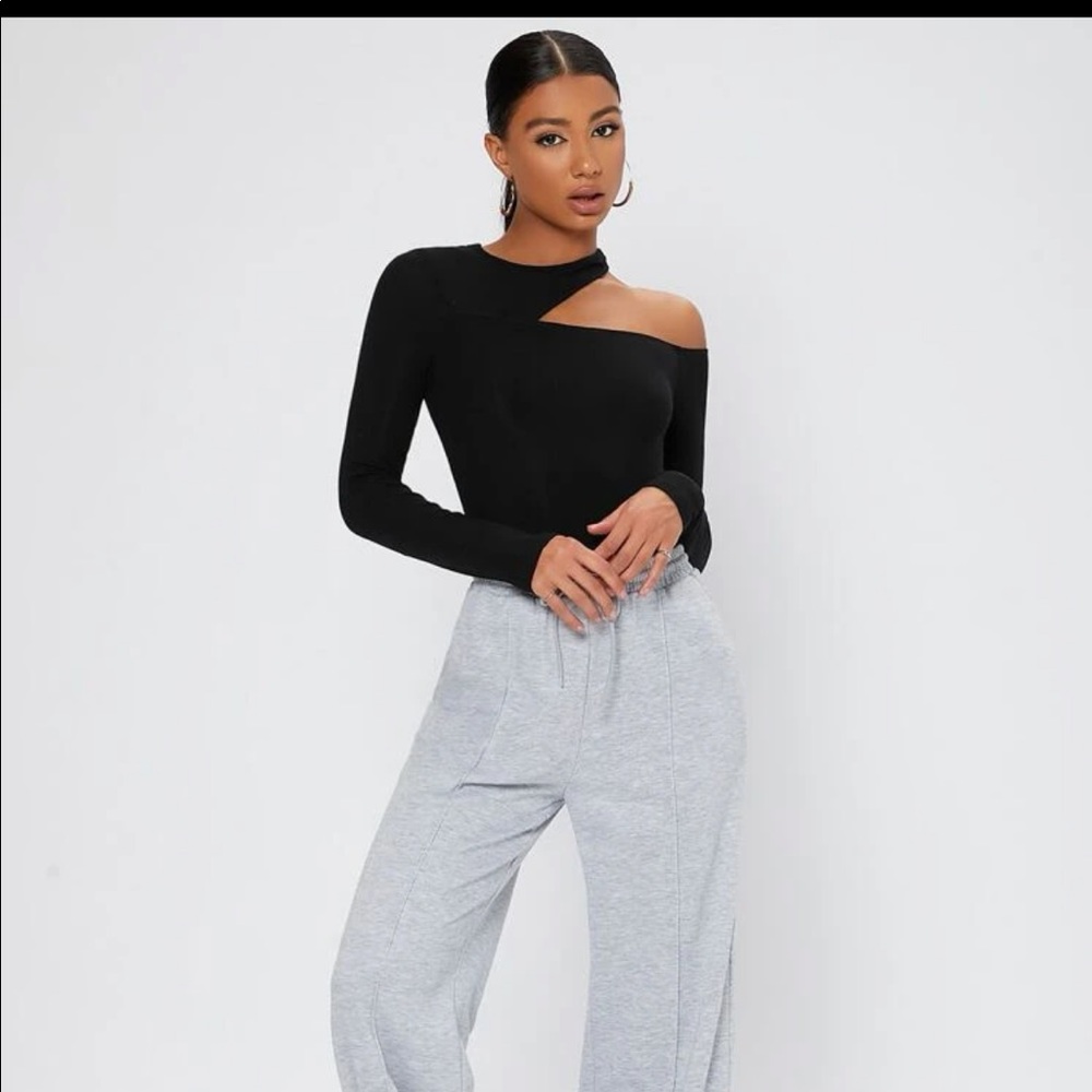 Shein Asymmetrical One Shoulder cut out tee